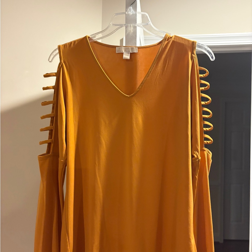 Michael Kors Yellow Sleeveless V-Neck Dress